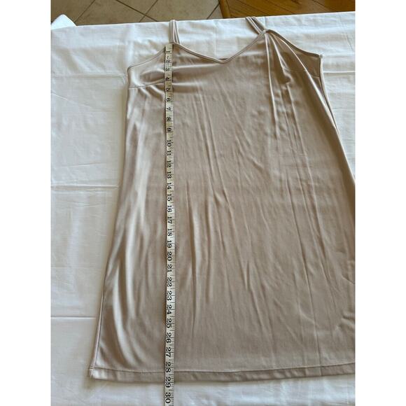 Neiman Marcus Embroidered Mesh Overlay Floral Tan Dress Sz 10 Church Wedding - Picture 10 of 13